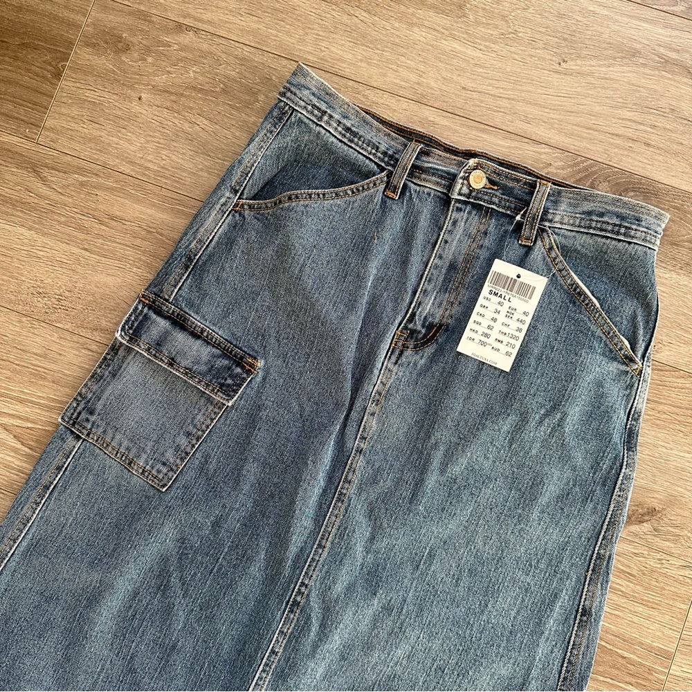 brandy melville 90s kenzie denim maxi skirt - Picture 2 of 4